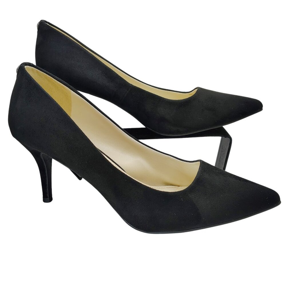 Anne Klein iFlex Kimery Black Suede Pointed Toe Heels Size 9